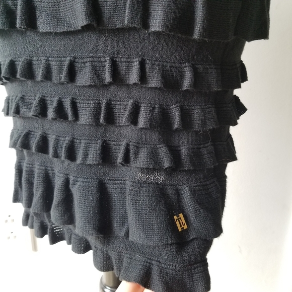 Tt Collection Black Ruffle Detail Knit Dress 3 - Picture 5 of 10